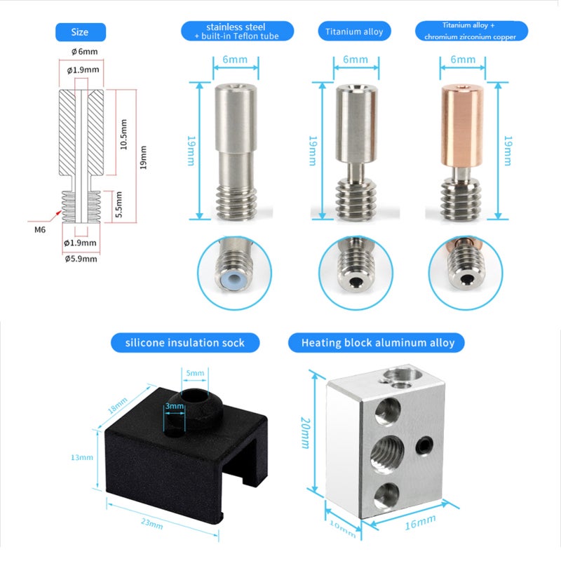 Sprite Extruder Pro Kit: 24V40W Heating Rod, 260℃ Max Temp Aluminum Alloy Heatbreak - No Assembly Required, Smooth Leak-Free Feeding Hotend Kit for Ender 3 S1 Pro 3D Printers - Image 4