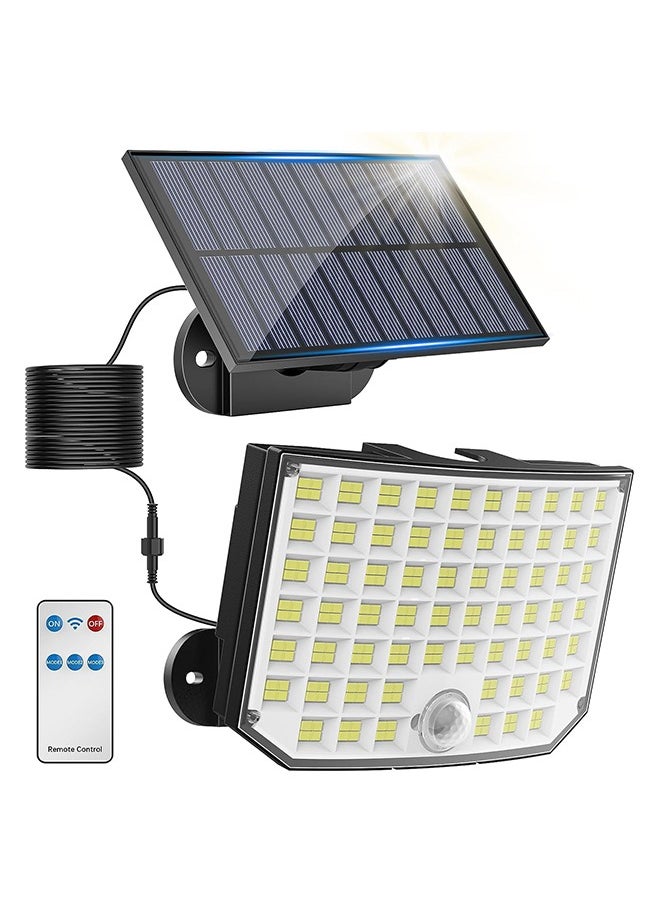 Ecoey - Solar Outdoor Lights, 256 LED Solar Powered Motion Sensor Security Lights with Remote Control 16.4Ft Cable IP65 Waterproof 3 Modes Flood Lights for Outside Porch Yard Garage - Image 1