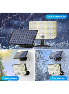 Ecoey Solar Outdoor Lights, 256 LED Solar Powered Motion Sensor Security Lights with Remote Control 16.4Ft Cable IP65 Waterproof 3 Modes Flood Lights for Outside Porch Yard Garage  - Image 4