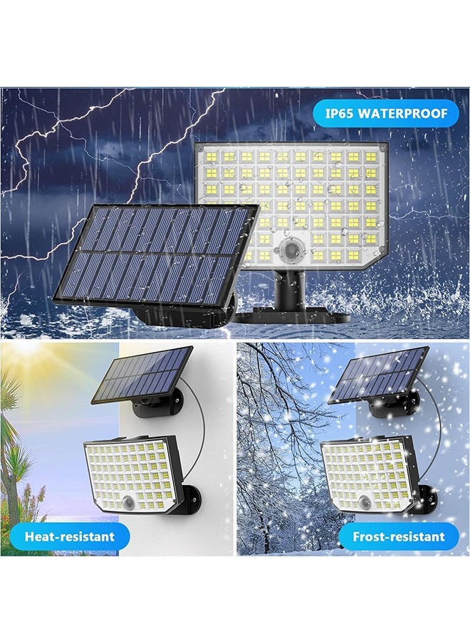 Ecoey - Solar Outdoor Lights, 256 LED Solar Powered Motion Sensor Security Lights with Remote Control 16.4Ft Cable IP65 Waterproof 3 Modes Flood Lights for Outside Porch Yard Garage - Image 1