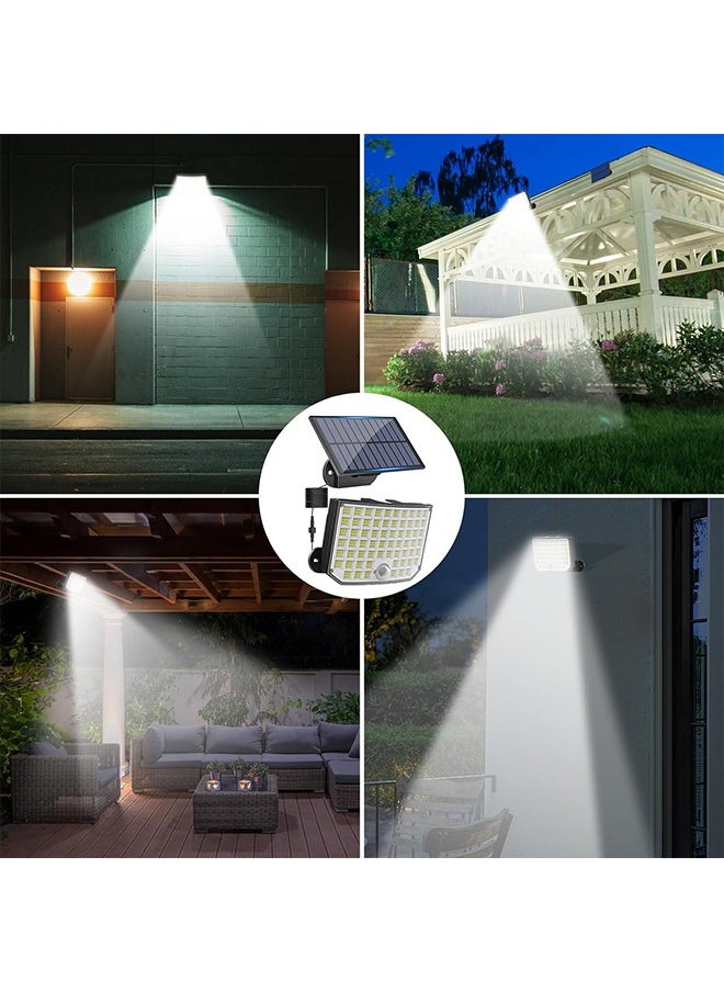 Ecoey - Solar Outdoor Lights, 256 LED Solar Powered Motion Sensor Security Lights with Remote Control 16.4Ft Cable IP65 Waterproof 3 Modes Flood Lights for Outside Porch Yard Garage - Image 1