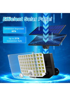 Ecoey Solar Outdoor Lights, 256 LED Solar Powered Motion Sensor Security Lights with Remote Control 16.4Ft Cable IP65 Waterproof 3 Modes Flood Lights for Outside Porch Yard Garage  - Image 3
