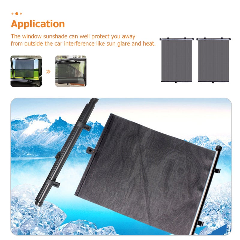 2pcs Car Side Window Sunshade Retractable UV Sun Car Window Curtains - Image 3