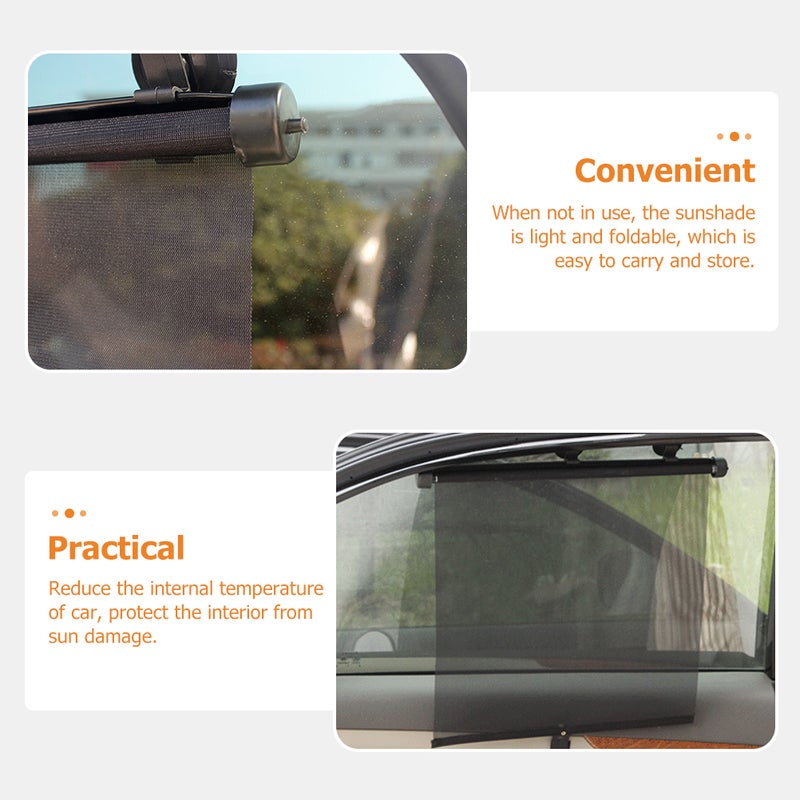 2pcs Car Side Window Sunshade Retractable UV Sun Car Window Curtains - Image 4