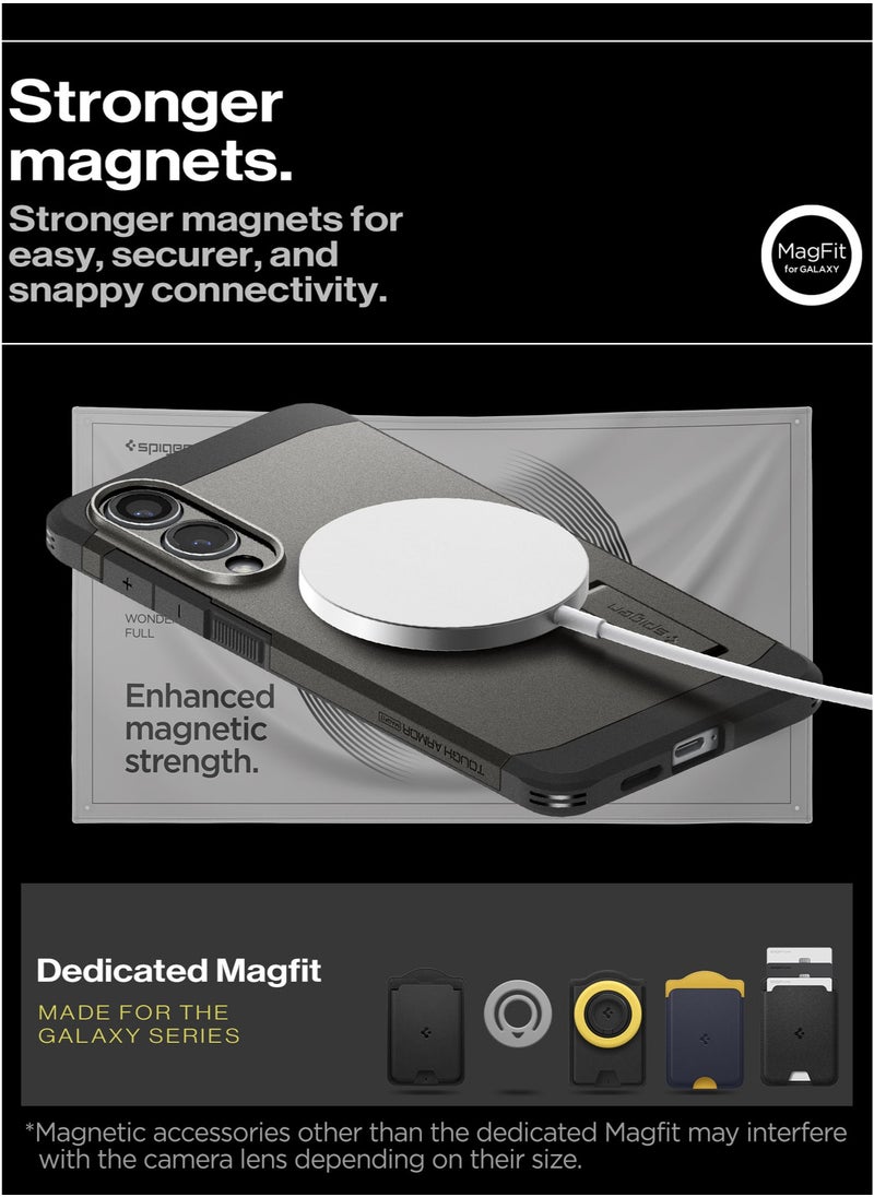 Tough Armor MagFit AI for Samsung Galaxy S25 EDGE Case Cover with MagSafe (2025) - Gunmetal