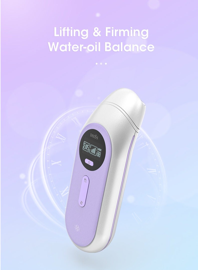 ديس جهاز تجميل للعناية بالبشرة من Rf Ems، جهاز تجميل بتردد الراديو ومضاد للشيخوخة، جهاز شد الوجه مكركرنت باللون الأرجواني - Image 1