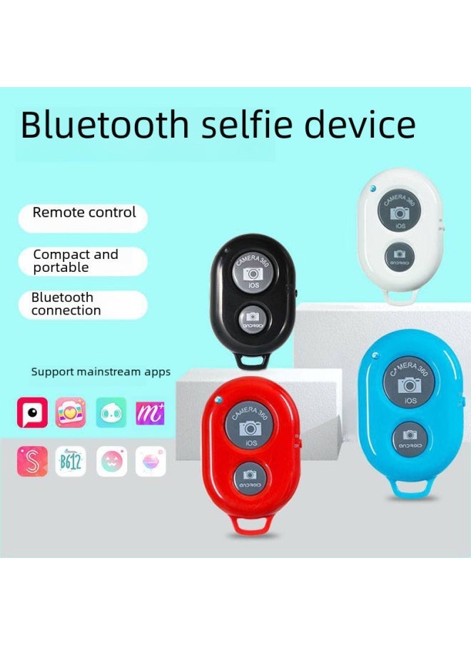 Wireless Bluetooth Selfie Device Universal Android/IOS Remote Control Quick Shutter Mobile Phone Bluetooth Selfie Remote Control-Color:Blue + PE Bag + Manual - Image 1