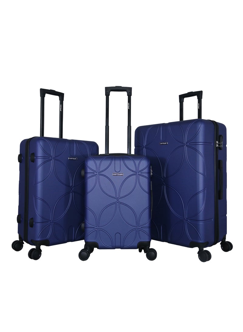 VIPTOUR Luggage Set 3Pcs ABS Trolley Bag Set With Number Lockable System - Image 1