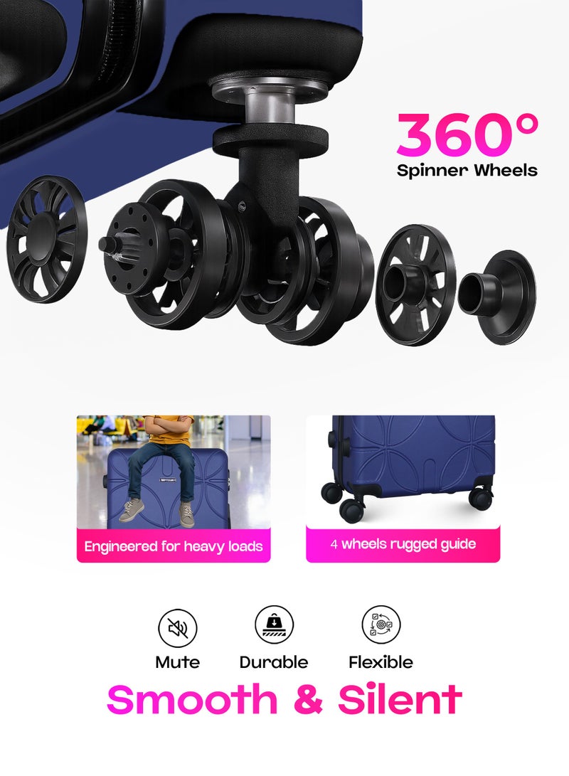 VIPTOUR Luggage Set 3Pcs ABS Trolley Bag Set With Number Lockable System - Image 2