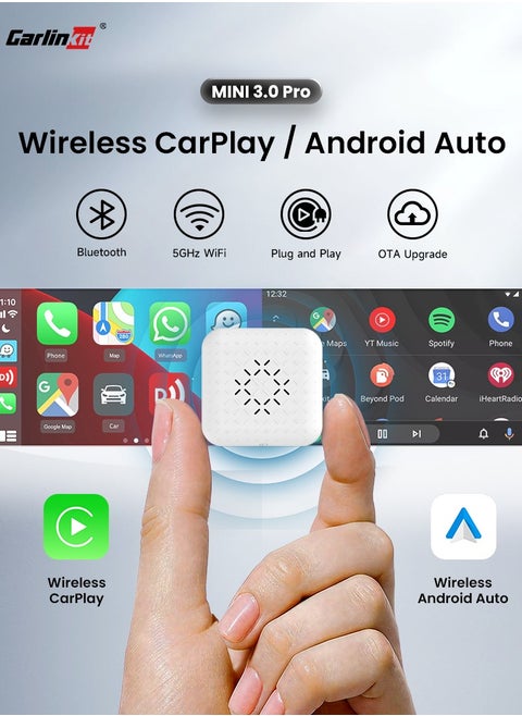 Carlinkit Wired To Wireless Carplay Adapter Mini 3.0 Pro Wireless Android Auto Box USB Dongle Dual Mode for OEM Car Plug&Play FOTA Upgrade