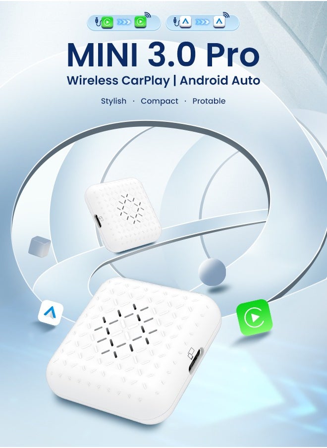 Carlinkit - Carlinkit Wired To Wireless Carplay Adapter Mini 3.0 Pro Wireless Android Auto Box USB Dongle Dual Mode for OEM Car Plug&Play FOTA Upgrade - Image 1