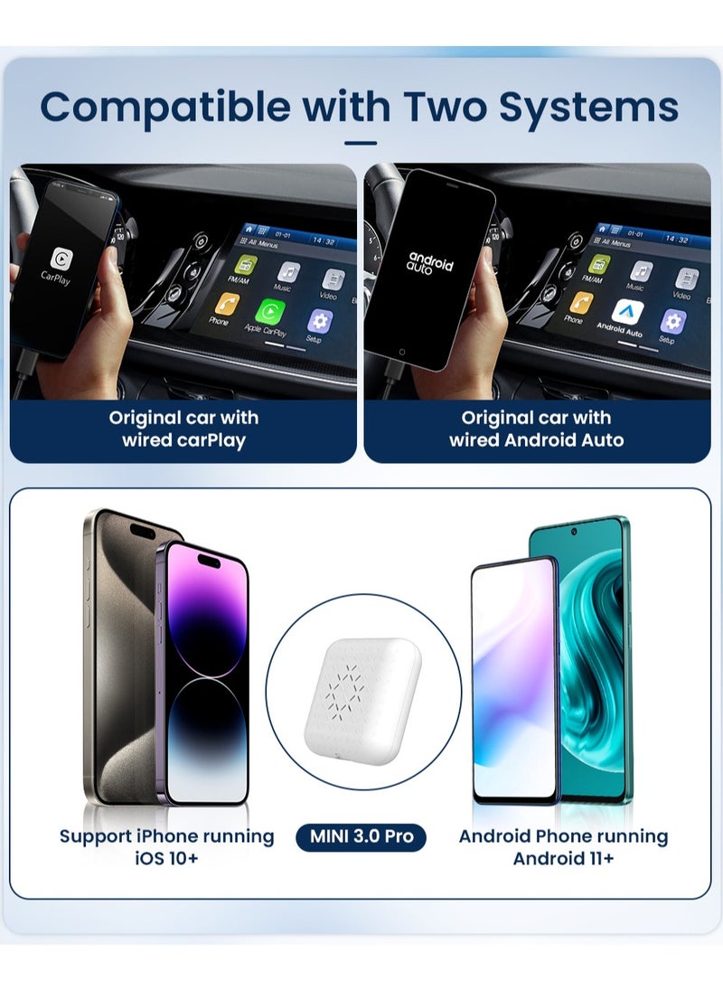 Carlinkit - Carlinkit Wired To Wireless Carplay Adapter Mini 3.0 Pro Wireless Android Auto Box USB Dongle Dual Mode for OEM Car Plug&Play FOTA Upgrade - Image 1