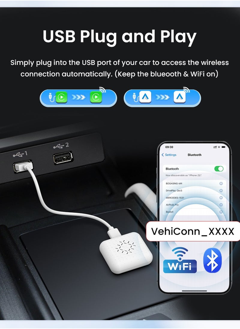Carlinkit - Carlinkit Wired To Wireless Carplay Adapter Mini 3.0 Pro Wireless Android Auto Box USB Dongle Dual Mode for OEM Car Plug&Play FOTA Upgrade - Image 1