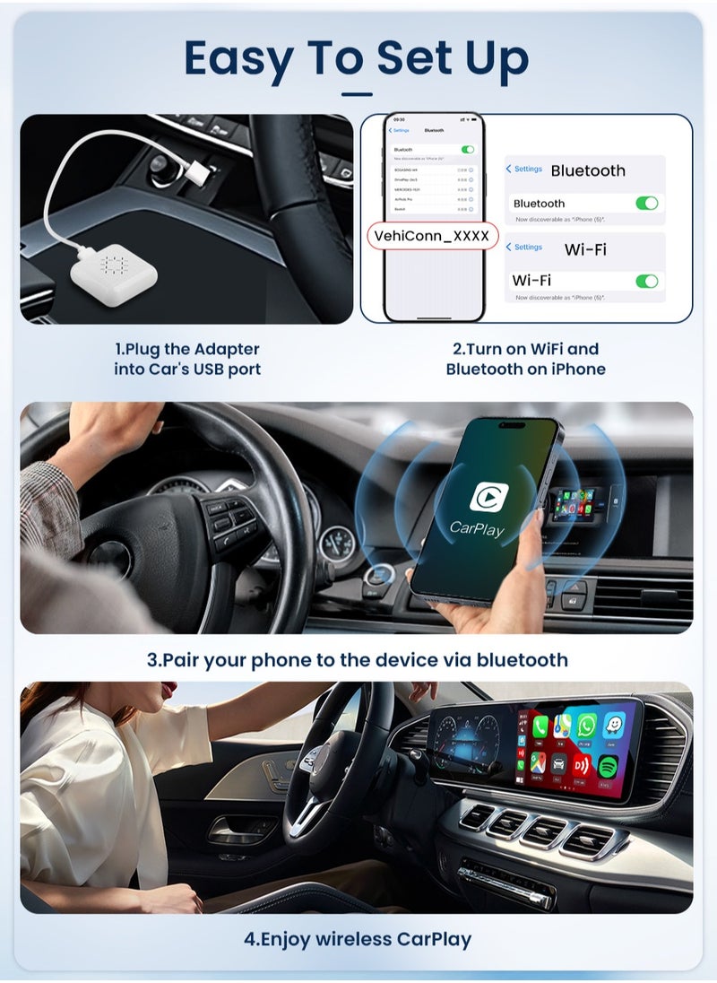Carlinkit - Carlinkit Wired To Wireless Carplay Adapter Mini 3.0 Pro Wireless Android Auto Box USB Dongle Dual Mode for OEM Car Plug&Play FOTA Upgrade - Image 1