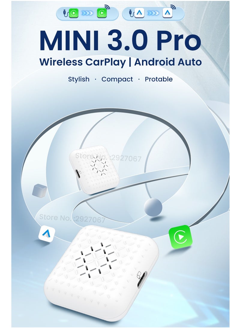 Carlinkit 3.0 Carplay محول لاسلكي U2W صندوق تشغيل السيارة بلوتوث واي فاي اتصال تلقائي مناسب للوسائط المتعددة للسيارة الأصلية السلكية إلى اللاسلكية