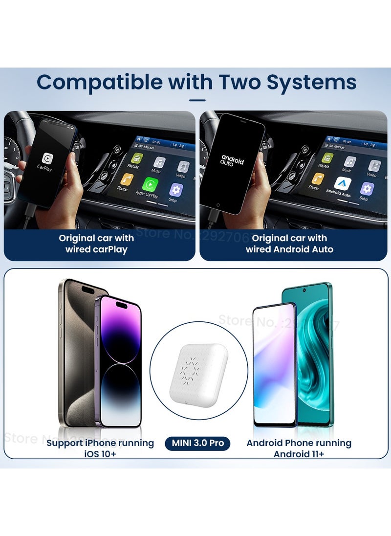 Carlinkit 3.0 Carplay محول لاسلكي U2W صندوق تشغيل السيارة بلوتوث واي فاي اتصال تلقائي مناسب للوسائط المتعددة للسيارة الأصلية السلكية إلى اللاسلكية