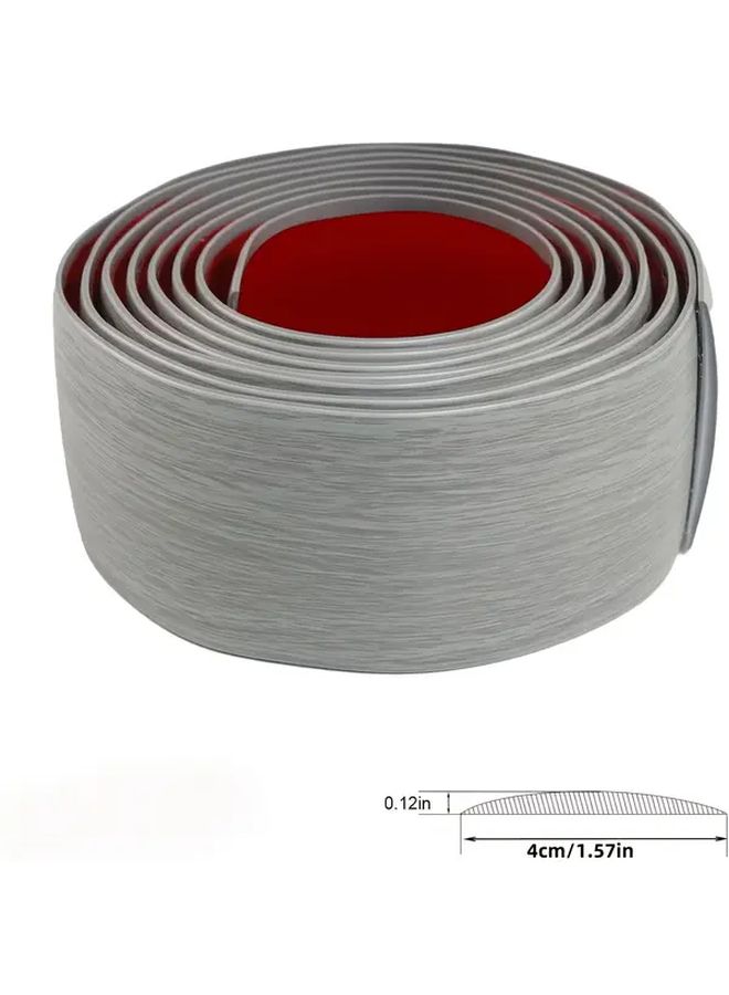 1 Pcs Gray Wood Grain PVC Wood Floor Transition Strip 78.74 Inch Self Adhesive Easy To Cut Edge Sealing Tape With Flat Buckle For Secure Seam Closure Home Renovation Project Bathroom Waterproofing Seamless Transition Polished Finish - Image 2
