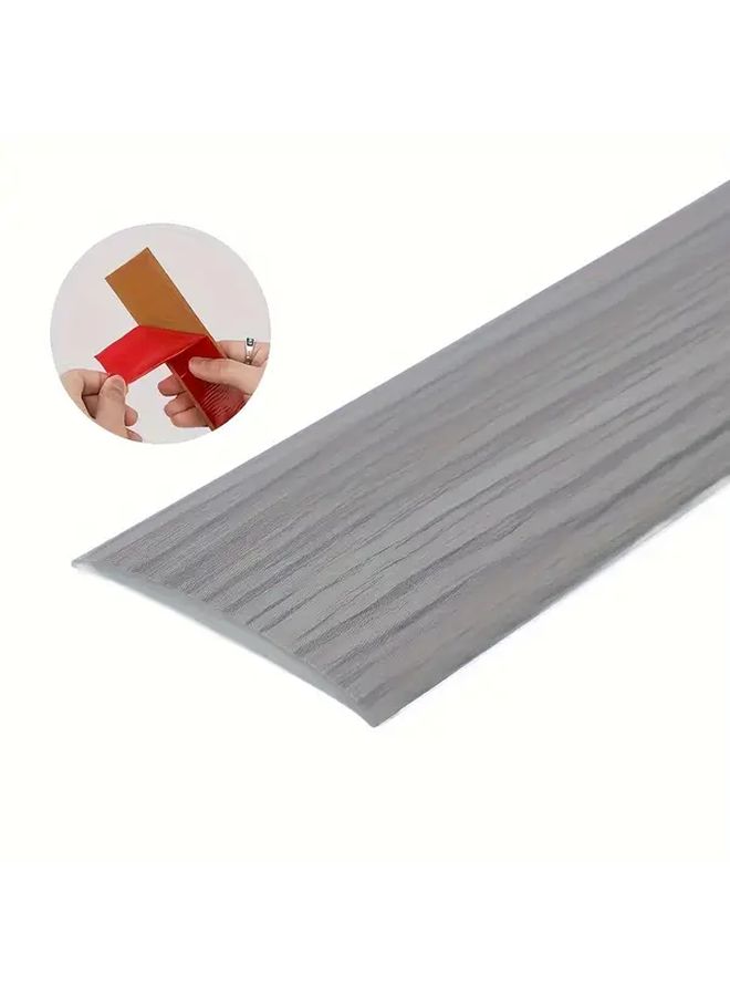1 Pcs Gray Wood Grain PVC Wood Floor Transition Strip 78.74 Inch Self Adhesive Easy To Cut Edge Sealing Tape With Flat Buckle For Secure Seam Closure Home Renovation Project Bathroom Waterproofing Seamless Transition Polished Finish - Image 3