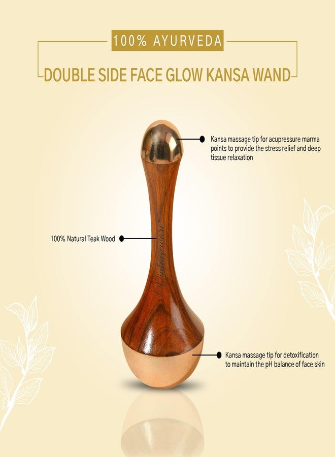 Vintageware® Dual Side Kansa Wand, Bronze Comb, and Kansa Face Roller - Ayurvedic Massage Tools for Relaxation, Detox, Hair Growth, and Anti-Aging Skincare - Image 3