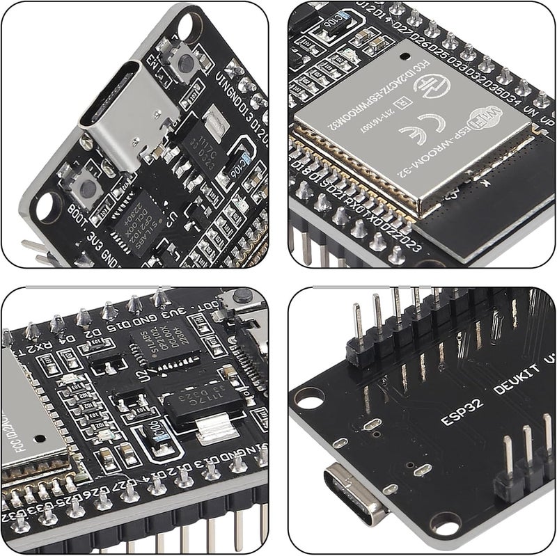 AiTrip 5PCS Type c 30pins ESP-WROOM-32 ESP32 ESP-32S CP2102 Development Board 2.4GHz Dual-Mode WiFi + Bluetooth Dual Cores Microcontroller Processor Integrated with Antenna RF AMP Filter AP STA - Image 4