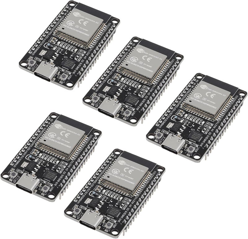 AiTrip 5PCS Type c 30pins ESP-WROOM-32 ESP32 ESP-32S CP2102 Development Board 2.4GHz Dual-Mode WiFi + Bluetooth Dual Cores Microcontroller Processor Integrated with Antenna RF AMP Filter AP STA - Image 1
