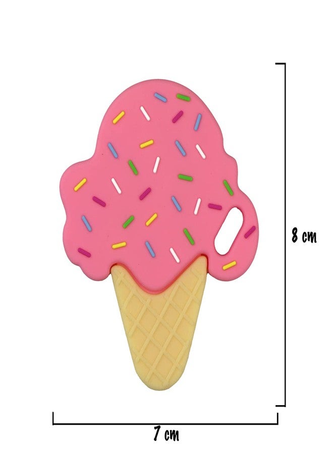 GUCHIGU Teethers for Babies | BPA Free Silicone Soft Baby Toys | Ice Cream Shaped Baby Gum Molar Chew Toy Releive Long Tooth Pain | Toodle Teething Pacifier BT2038C (6-12 Months, Pink) - Image 4