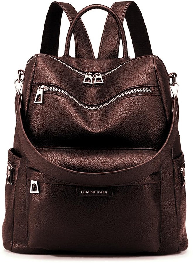 TrueArch Stylish Leather Backpacks Shoulder Multipurpose Handbag Purse Bag for Women and Girls (Coco) - Image 1