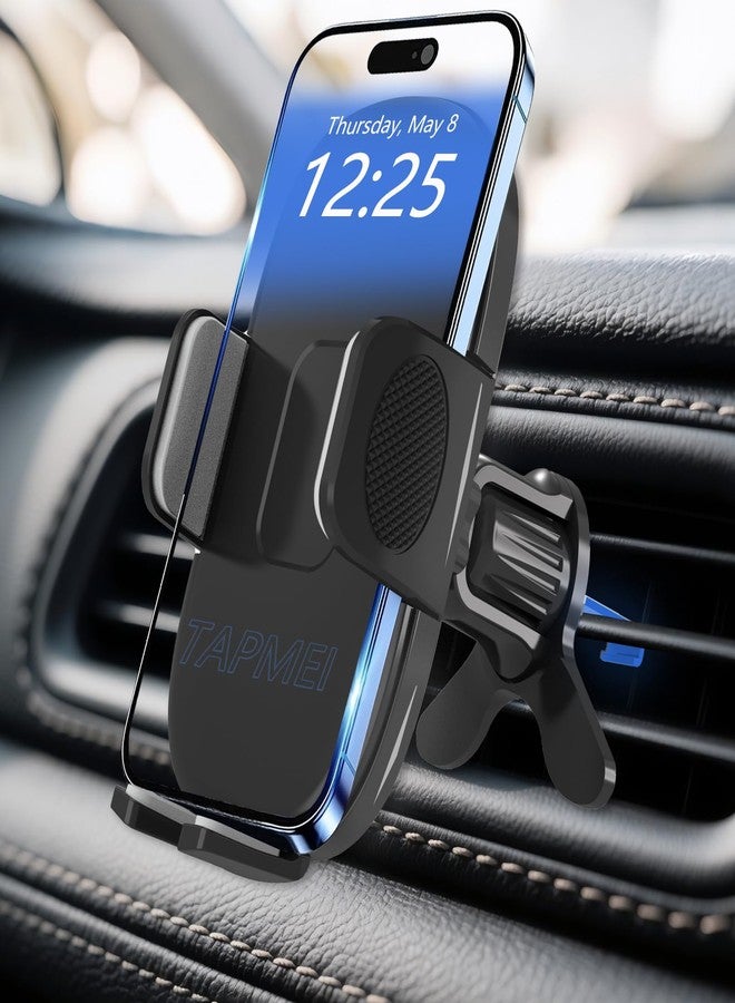 TAPMEI Phone Holder for Car Vent [2025 Upgraded Clip] Cell Phone Mount Hands Free Cradle Air Vent for iPhone 16 Pro Max and Universal Smartphone (Black) - Image 1