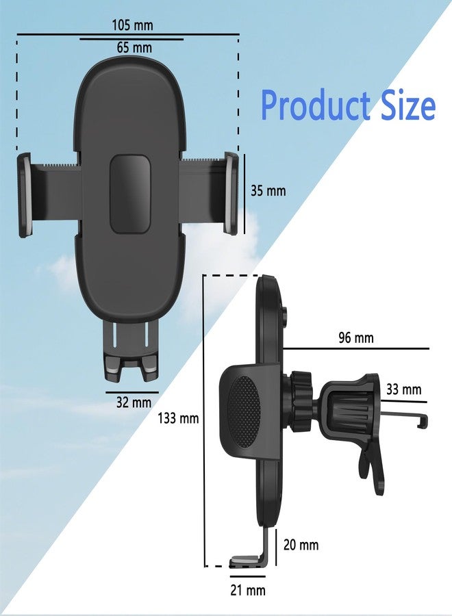 TAPMEI Phone Holder for Car Vent [2025 Upgraded Clip] Cell Phone Mount Hands Free Cradle Air Vent for iPhone 16 Pro Max and Universal Smartphone (Black) - Image 3