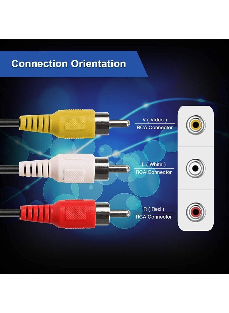 High-Quality 3x3 RCA Cable for TV – Clear Audio & Video – Compatible with AV/DVD/VCR/TV Systems