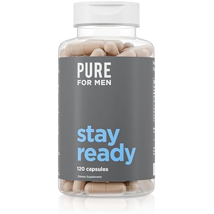 Pure for Men Original Vegan Cleanliness Stay Ready Fiber Supplement | Helps Promote Digestive Regularity | Psyllium Husk, Aloe Vera, Chia Seeds, Flaxseeds | Proprietary Formula | 120 Vegan Capsules - Image 1