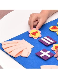 MIXDE Montessori Learning Toddler Felt Educational Toy Finger Number Counting Math Felt Board Preschool Manipulatives Travel Game Addition Subtraction 3+ Year Old Gift Activity Kindergarten (Blue)  - Image 3