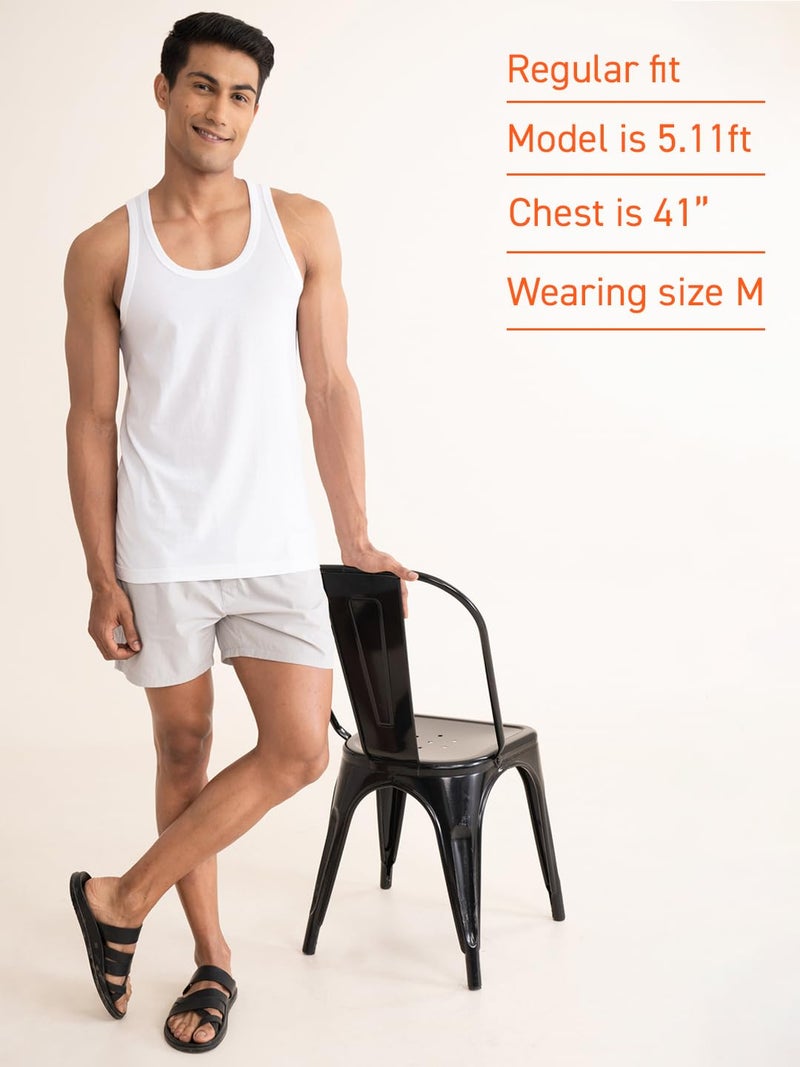 DAMENSCH Neo-Cotton Round Neck Vest for Man, Anti-Bacterial, Shape Retaining Vest, 100% Cotton Banyan for Men, Buttery Soft Inner Baniyan-Cotton White-2XL - Image 4