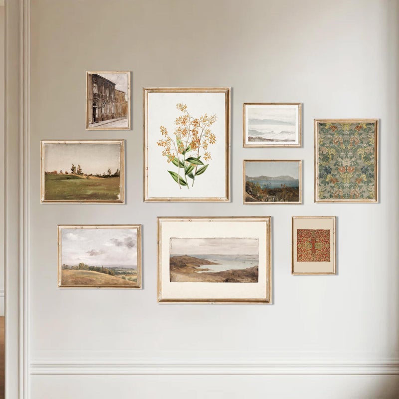 UNIRO Vintage French Country Wall Decor, Vintage Wall Art Prints Farmhouse Wall Decor, Countryside Landscape Painting Spring Canvas Art Prints, Antique Vintage Painting Poster Aesthetic for Bedroom Kitchen ,UNFRAMED - Image 5