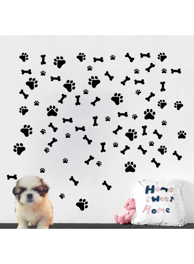 thovorrnl 76 Pcs Dog Stickers, Dog Paw Decal, Paw Print Sticker Bones Stickers, Room Decor Removable Vinyl DIY Art Animal Footprint Mural for Kid Nursery Bedroom - Image 5
