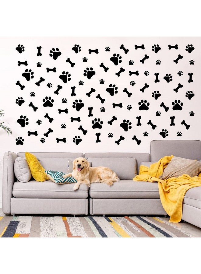 thovorrnl 76 Pcs Dog Stickers, Dog Paw Decal, Paw Print Sticker Bones Stickers, Room Decor Removable Vinyl DIY Art Animal Footprint Mural for Kid Nursery Bedroom - Image 3