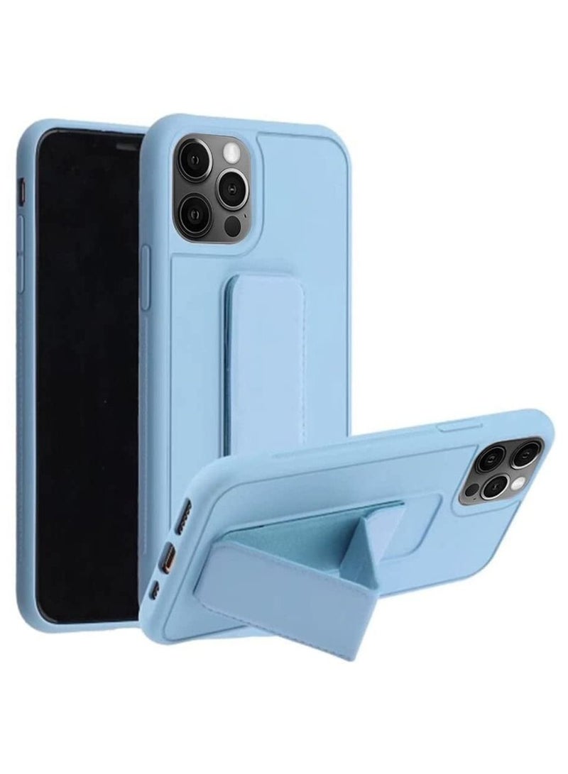 VITION Case Cover For iPhone 13 Pro Max, Finger Grip Phone holder Case Car Magnetic Multi-function 3 in 1 Shockproof Back Cover Protective Case (iPhone 13 Pro Max light blue) - Image 1