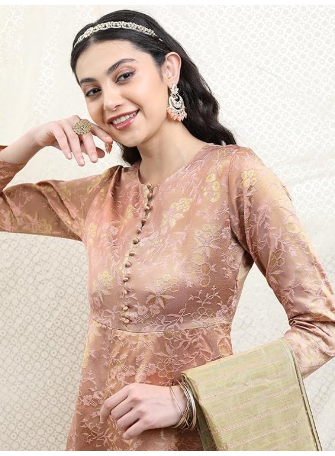 Vishudh Women's Dress & Dupatta Set | Ready-to-Wear for Women | Coordinate Fashion gold/mustard L - Image 3