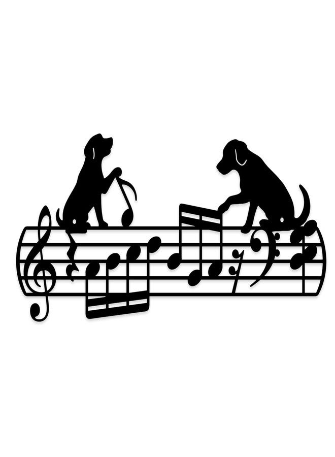 Chordwave Dog Playing Music Wall Art – Whimsical Music Notes Wall Decor with Jazz Meme 'The Lick', Unique Dog Room Decor & Gift for Dog Lovers and Music Enthusiasts - Image 1