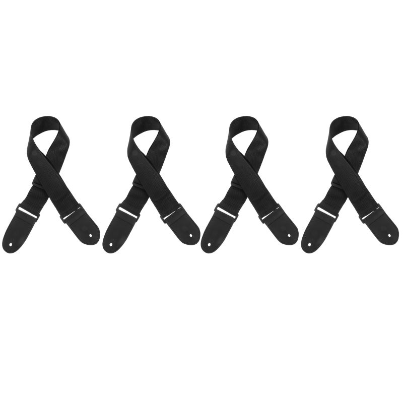 4pcs Thickened Adjustable Ukulele Guitar Strap Guitar Strap Black - Image 1