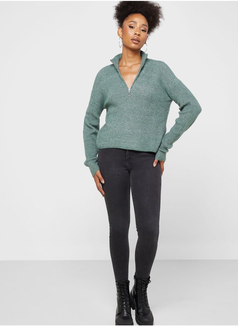 VERO MODA - Zip Detail Knitted Sweater - Image 1