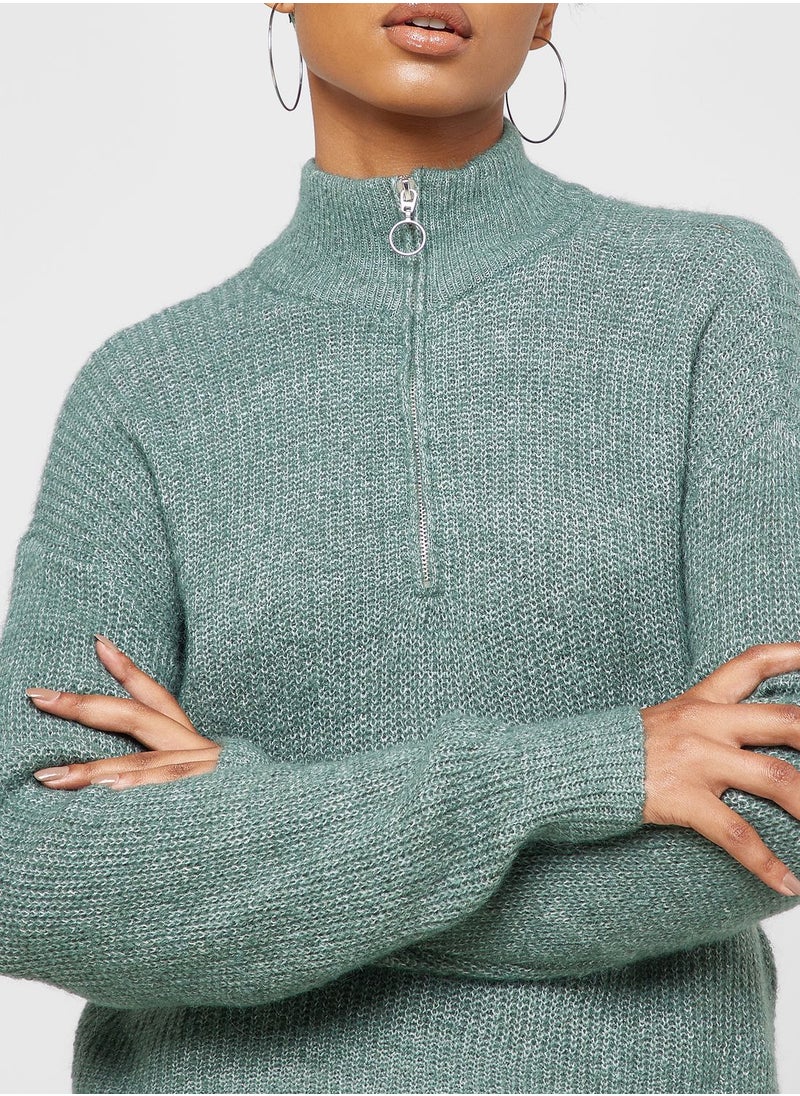 VERO MODA - Zip Detail Knitted Sweater - Image 1