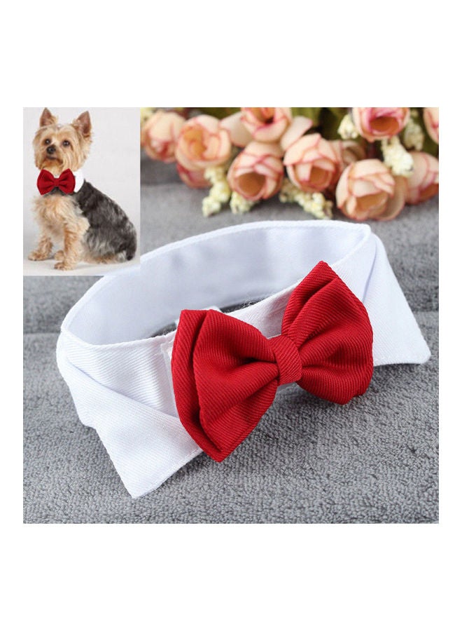 نيبمينينت طوق لطيف وقابل للتعديل بتصميم ربطة عنق بعقدة للحيوانات الأليفة أحمر 10 x 10سم - Image 1