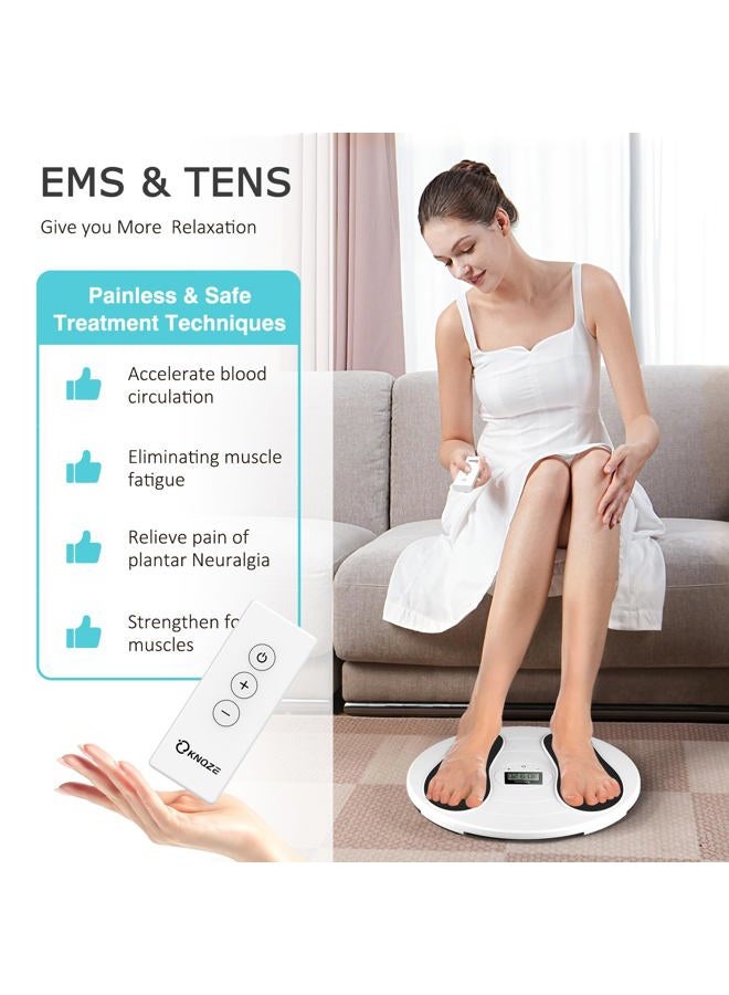 KNQZE Foot Massager for Neuropathy, TENS + EMS Foot Stimulator for Circulation, 10 Modes + 20 Intensities, Wireless Remote, Neuropathy Pain Relief for Feet, Plantar Fasciitis, Gifts for Mom & Dad - Image 5