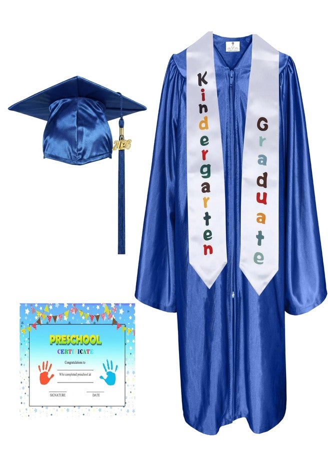 goprety Kids Shiny Graduation Set – Knit Cap and Gown with Certificate & Stole，Preschool & Kindergarten Ceremony Essentials - Image 1