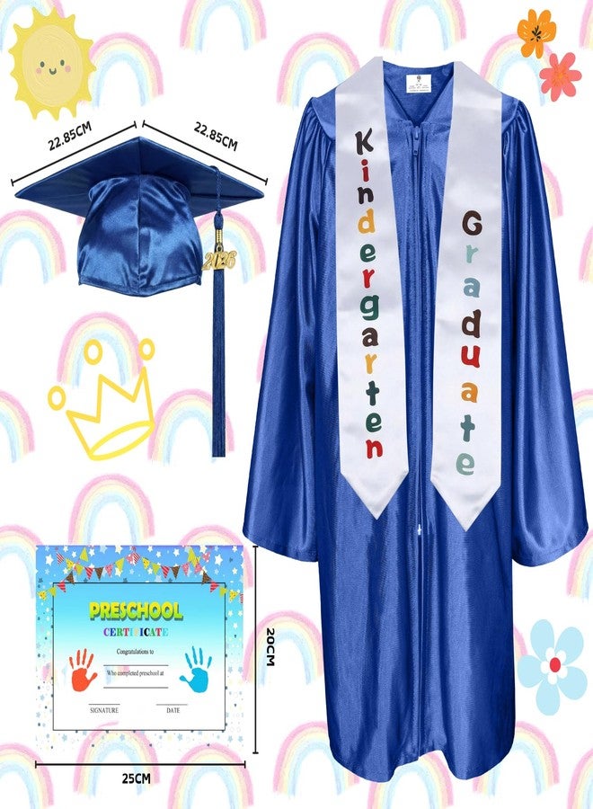 goprety Kids Shiny Graduation Set – Knit Cap and Gown with Certificate & Stole，Preschool & Kindergarten Ceremony Essentials - Image 2