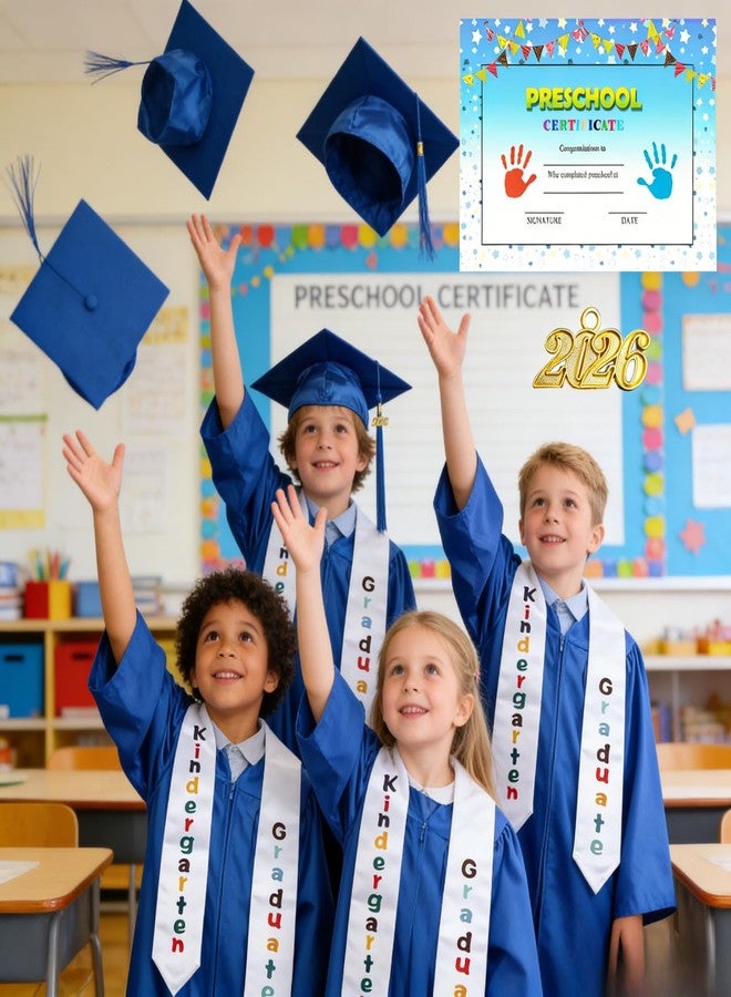 goprety Kids Shiny Graduation Set – Knit Cap and Gown with Certificate & Stole，Preschool & Kindergarten Ceremony Essentials - Image 5
