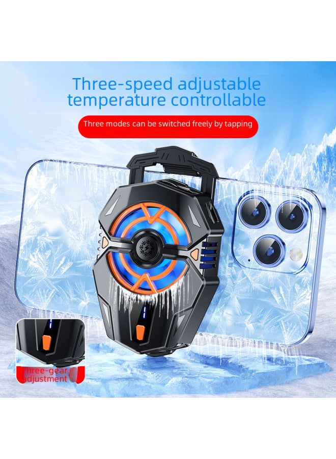 J20 Three-gear Adjustable Live Broadcast Mobile Phone Semiconductor Radiator Refrigeration Cooling Digital Display Artifact-Color:J20 Electroplating Black Belt Display  - Image 2