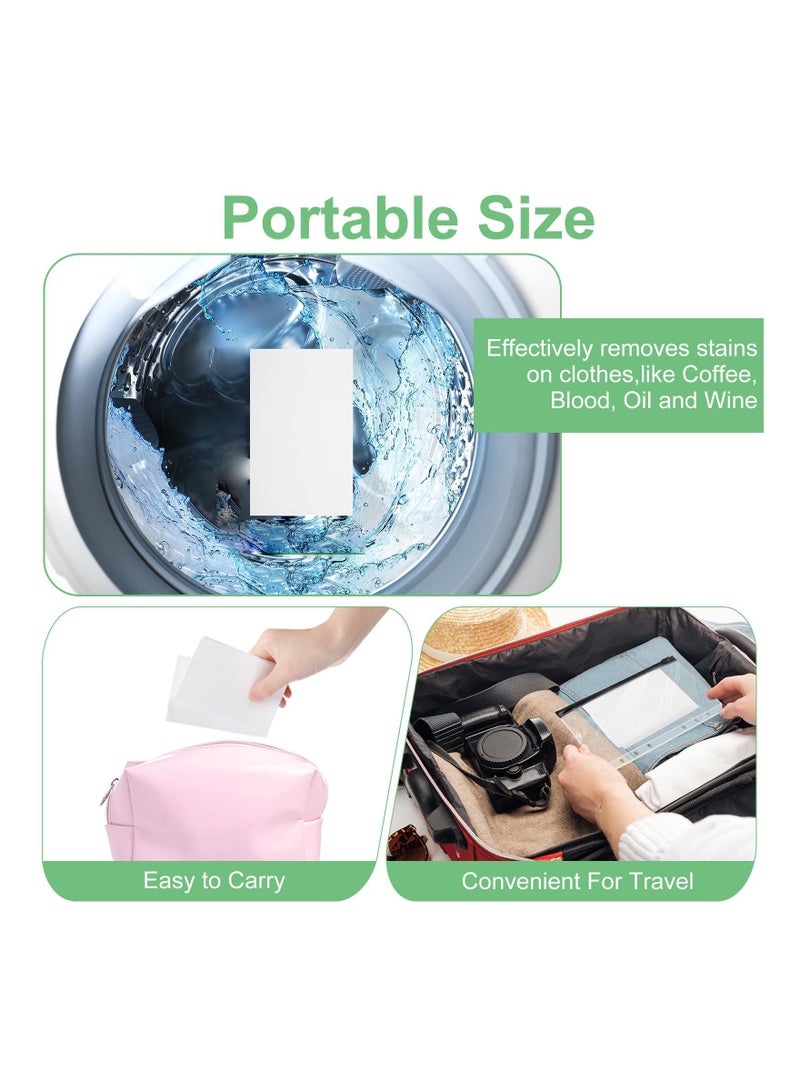 أوراق منظف الغسيل، 300 ورقة بالجملة، أوراق صابون الغسيل بدون تسرب، شرائح غسيل بدون سائلة مضادة للحساسية، أوراق غسيل معطرة للاستخدام المنزلي أو السكن الجامعي (لون منعش) - Image 5