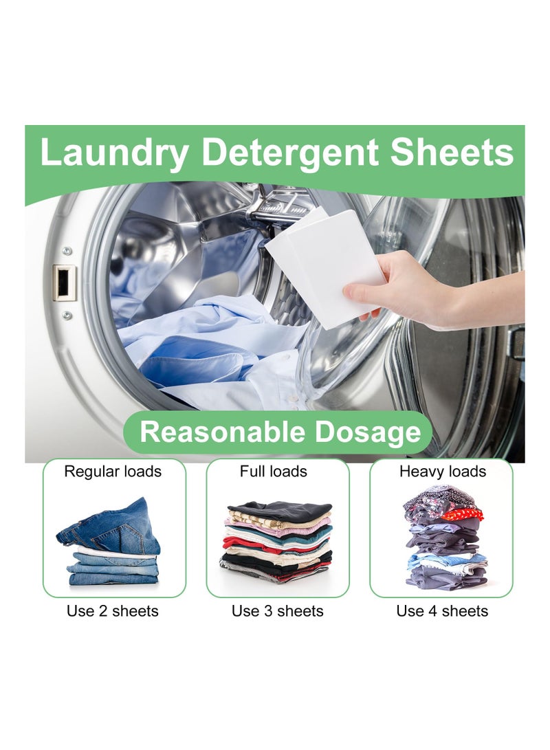 أوراق منظف الغسيل، 300 ورقة بالجملة، أوراق صابون الغسيل بدون تسرب، شرائح غسيل بدون سائلة مضادة للحساسية، أوراق غسيل معطرة للاستخدام المنزلي أو السكن الجامعي (لون منعش) - Image 4
